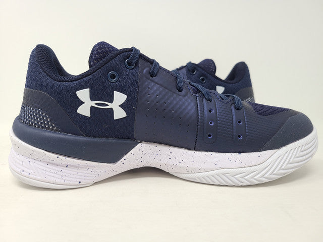 Tênis de vôlei feminino Under Armour Block City, azul-marinho/branco, tamanho 5 B(M) EUA