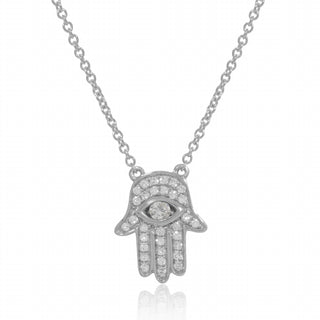 Diana M Jewels - Colar de mão Hamsa com diamante de 0,11 cts