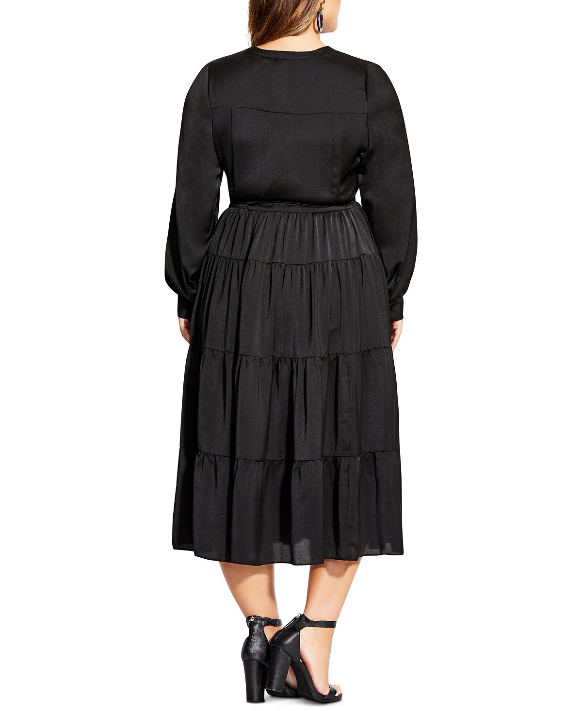 Vestido feminino City Chic Trendy Plus Charisma MIDI preto tamanho 18W