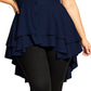 Top feminino City Chic Plus com bainha esvoaçante, azul, tamanho 18W
