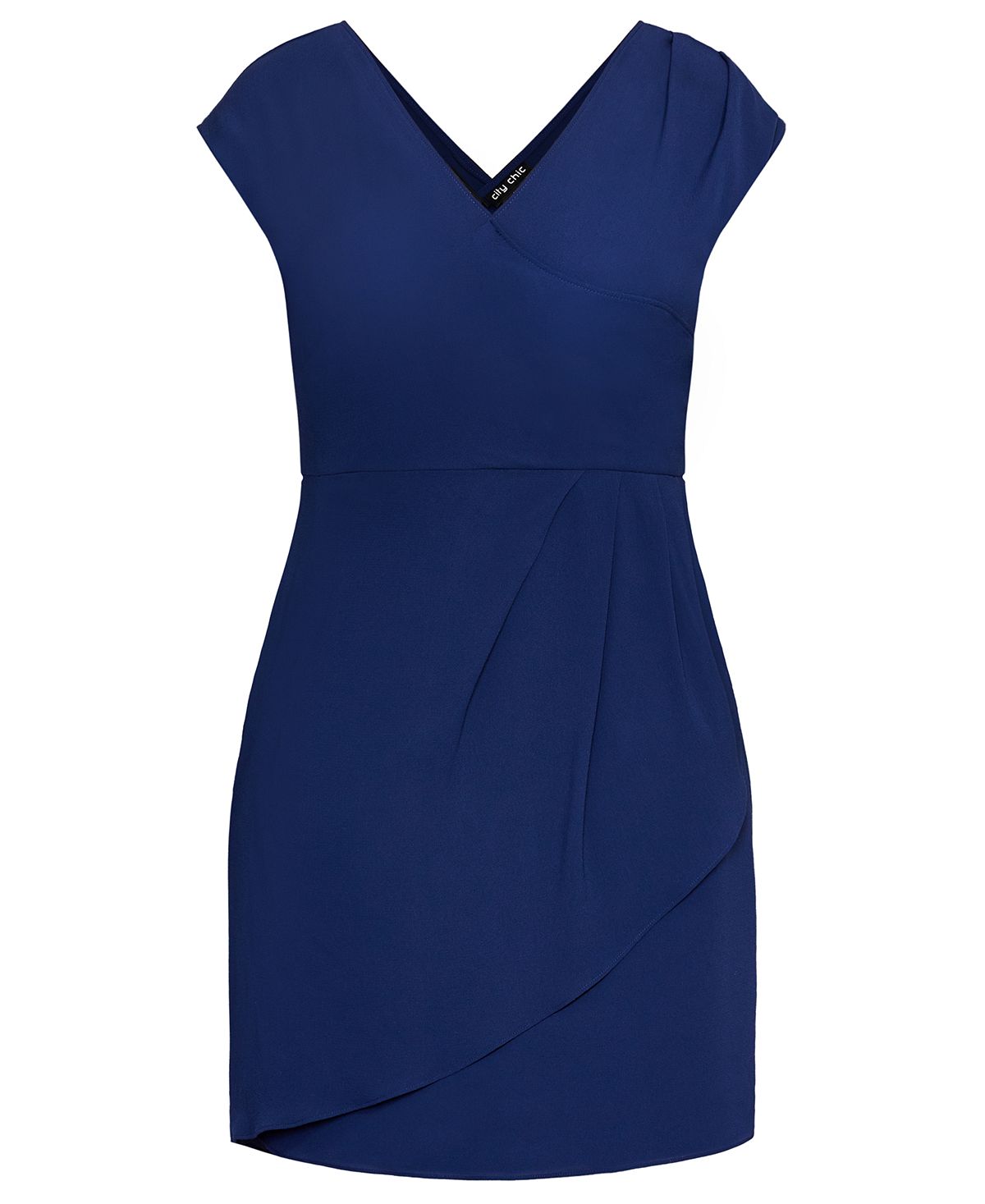 Vestido feminino clássico estilo envelope City Chic, azul, tamanho 20W