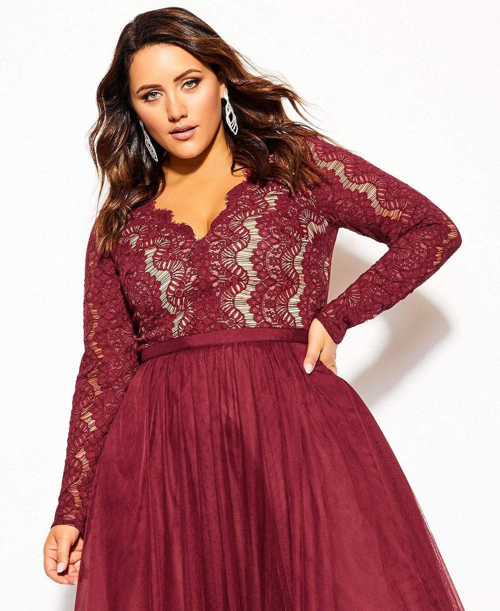 Vestido feminino City Chic RARE BEAUTY vermelho tamanho 20W