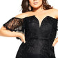 Vestido de renda plus size da City Chic feminino, preto, tamanho 22W