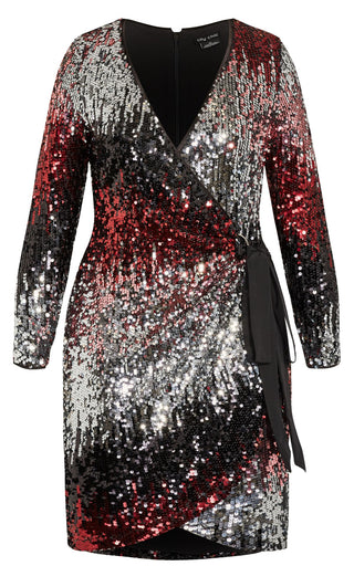 City Chic Women's Irresistible V-Neck Dress in Trendy Plus Size Black