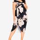 Vestido feminino City Chic Amour com estampa floral e ombro de fora, preto, tamanho médio