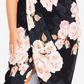 Vestido feminino City Chic Amour com estampa floral e ombro de fora, preto, tamanho médio