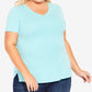 Blusa básica feminina Avenue com decote em V, azul, tamanho 30