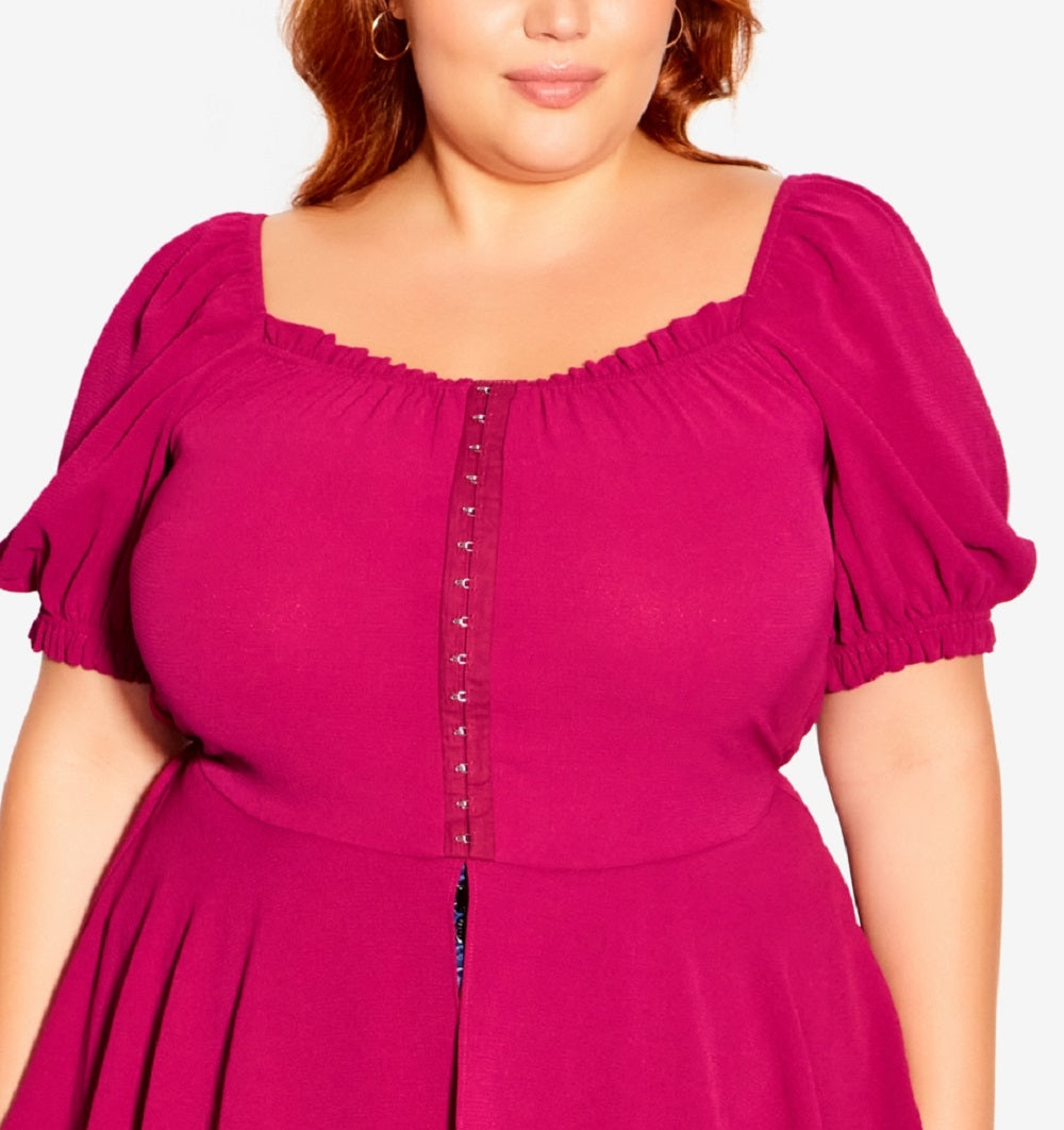 Top espartilho feminino City Chic Quirky vermelho tamanho 20W