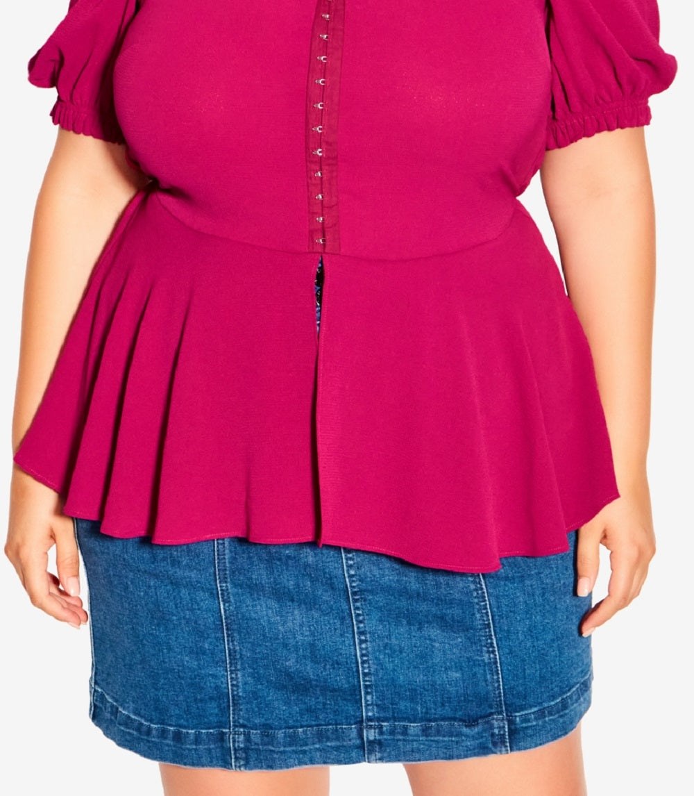 Top espartilho feminino City Chic Quirky vermelho tamanho 20W