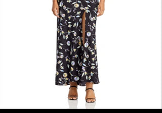 Vestido longo feminino Nicholas Nina com decote quadrado e estampa floral, tamanho médio