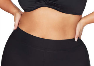 Shorts de banho de cintura alta Artesands, preto, tamanho 16