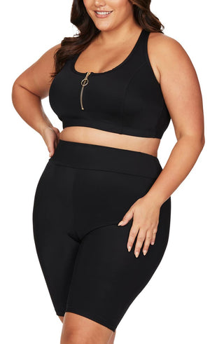 Artesands Shorts de natação Michaelangelo feminino preto tamanho 16 EUA