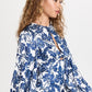 Vestido curto floral Holly para outra pessoa significativa em estampa de estêncil azul-marinho, tamanho 2