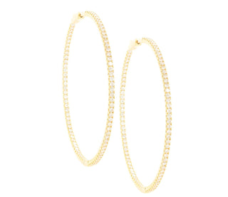 Diana M Jewels - Brincos de argola com diamante de 2,00 cts