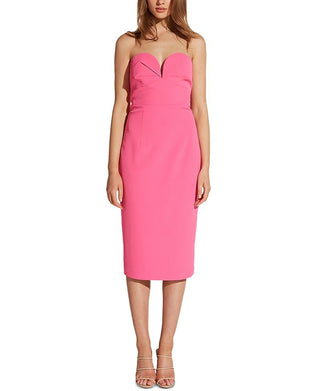 Vestido Bardot Kayla sem alças feminino, rosa, tamanho pequeno