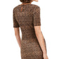 Blusa feminina The Fifth Label com estampa de leopardo canelada, tamanho pequeno, marrom