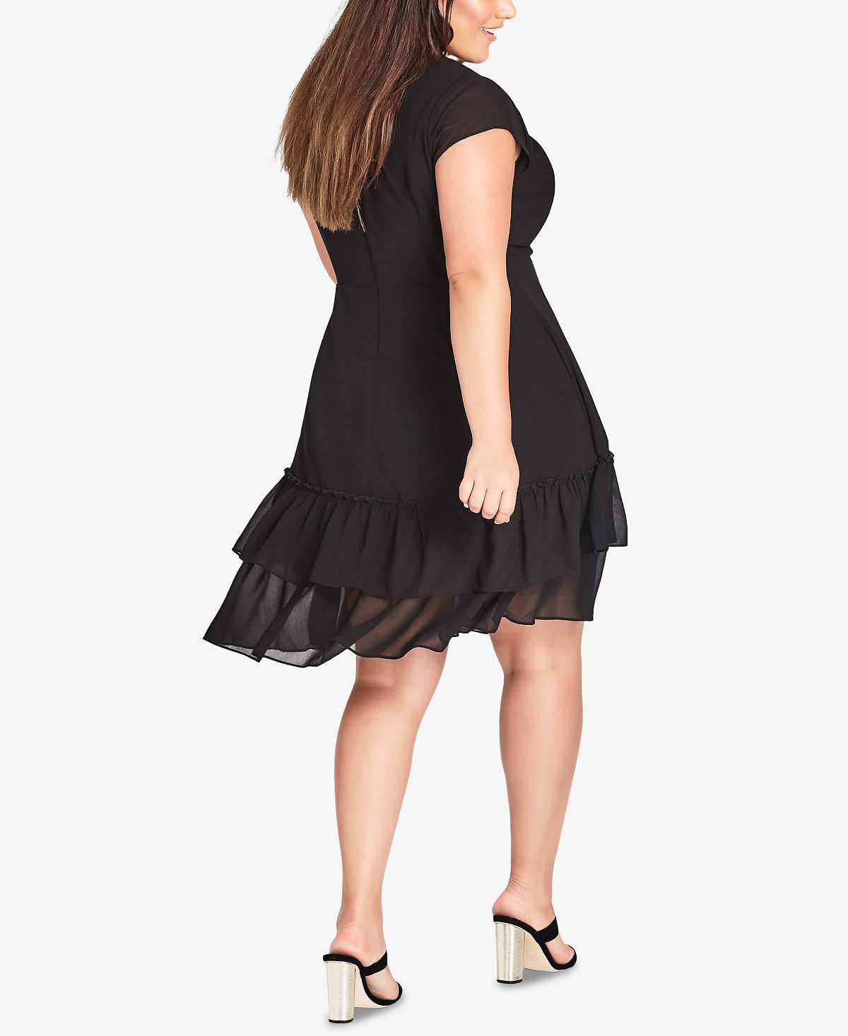 Vestido feminino City Chic Trendy Plus Dreamy Fit &amp; Flare, preto, tamanho 22W