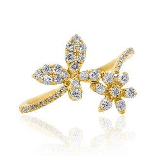 Diana M Jewels - Anel de diamante cruzado de 0,46 cts