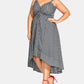 Vestido feminino City Chic com estampa xadrez, justo e evasê, preto, tamanho 16W