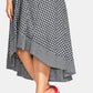 Vestido feminino City Chic com estampa xadrez, justo e evasê, preto, tamanho 16W