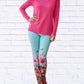Calypso - Daniela Sienna Print Stretch Knit Leggings
