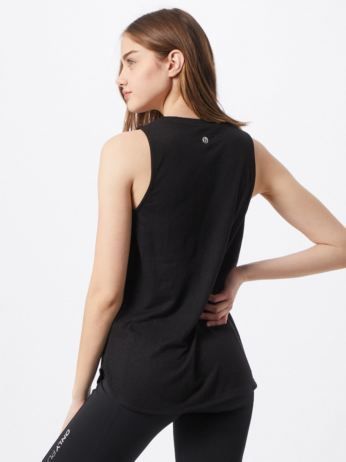 Regata feminina Cotton On Active Curve Hem preta tamanho grande