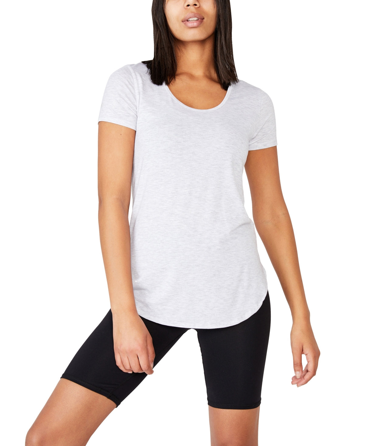 Camiseta de ginástica feminina Cotton On, tamanho médio, prateada