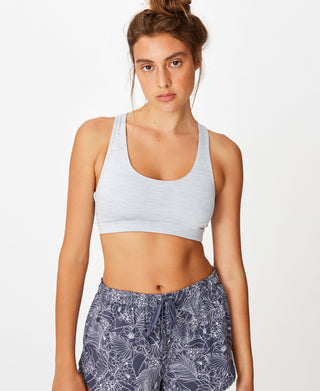 COTTON ON Women's Strappy Sports Crop Bra Gray Size S