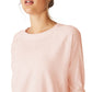 Top de manga comprida canelado ativo feminino Cotton On, rosa, tamanho pequeno