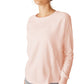 Blusa feminina de manga comprida com nervuras ativas COTTON ON rosa