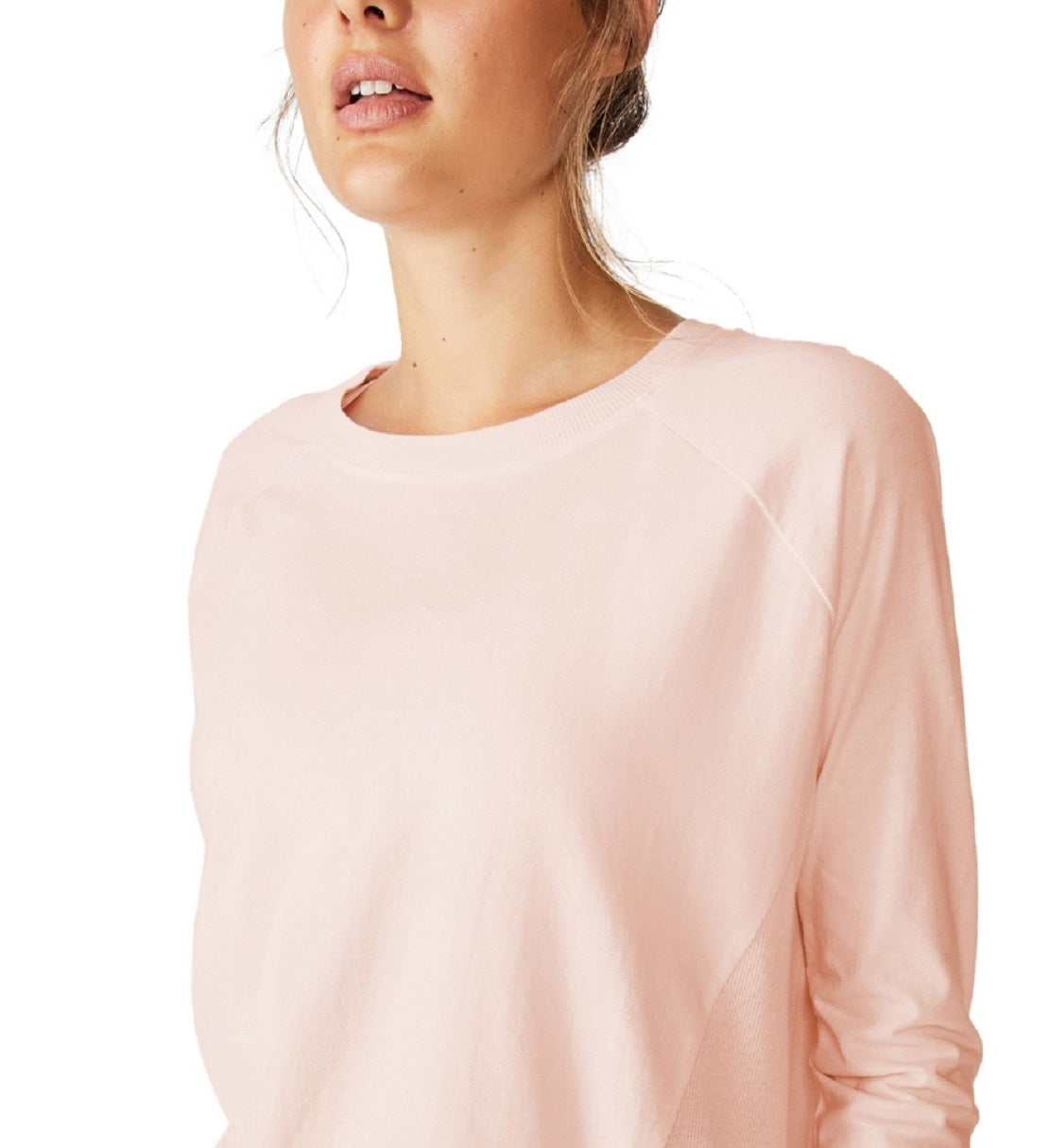 Blusa feminina de manga comprida com nervuras ativas COTTON ON rosa