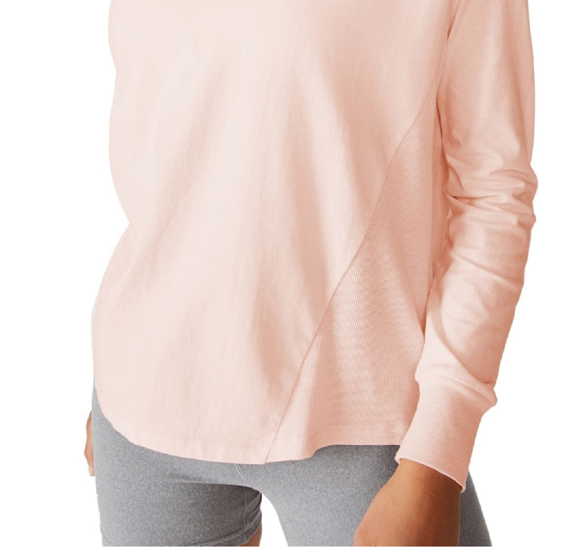 Blusa feminina de manga comprida com nervuras ativas COTTON ON rosa