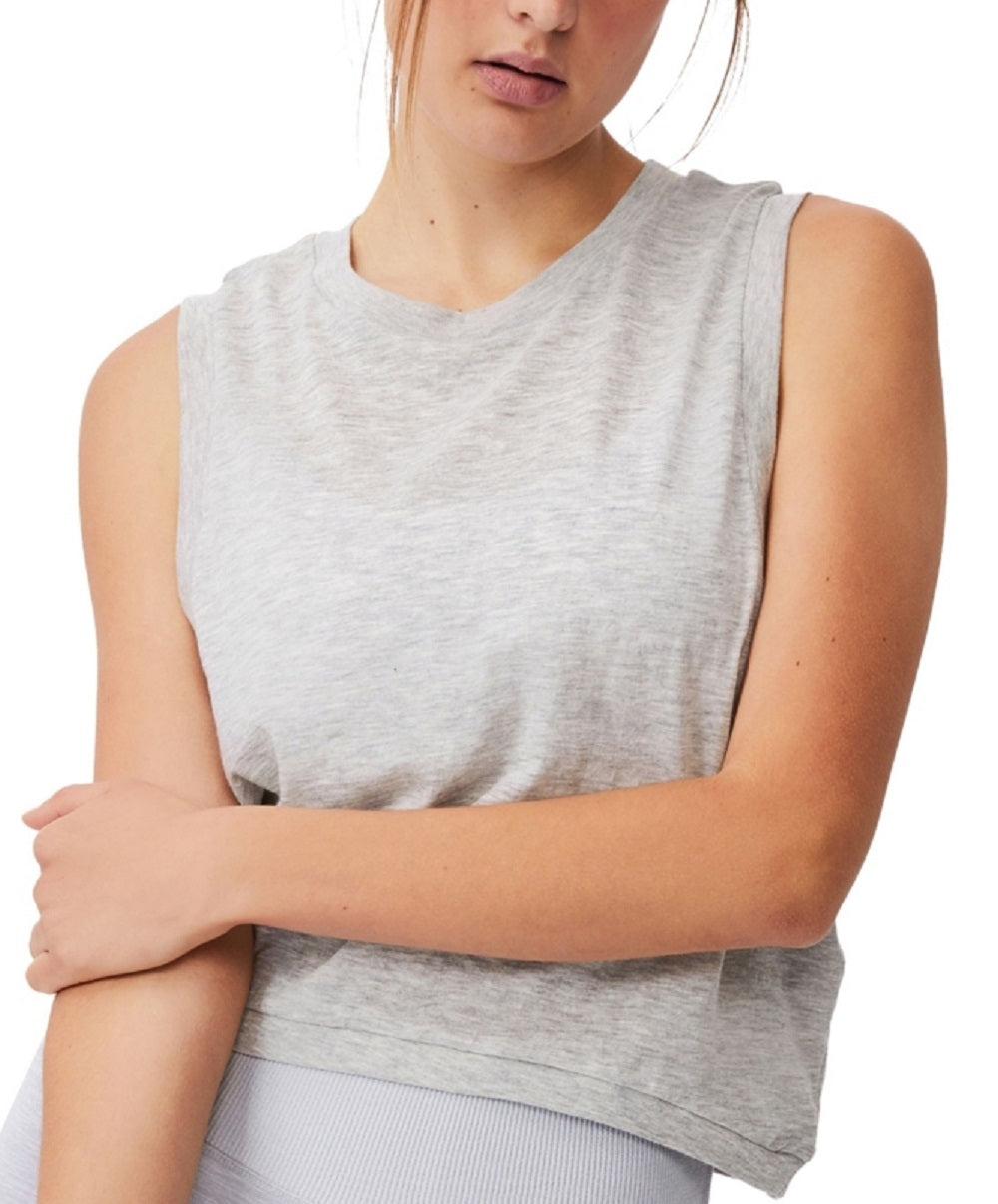 Camiseta regata feminina Cotton On The Tank, cinza, tamanho médio
