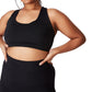 Top curto feminino com alças ativas, preto, tamanho 20W, COTTON ON