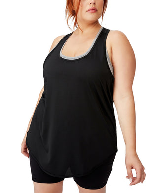 COTTON ON Women's Active Training Tank Top Black Size 18W