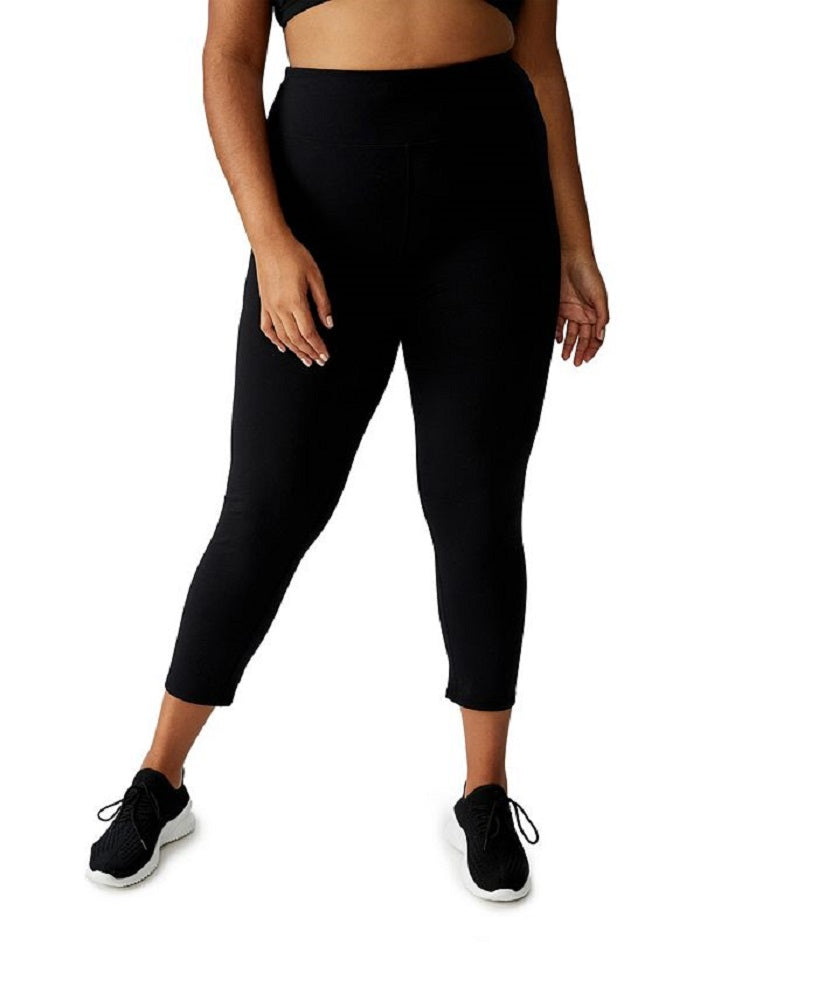 Calça legging justa feminina COTTON ON Active cintura alta 7/8 preta tamanho 12W