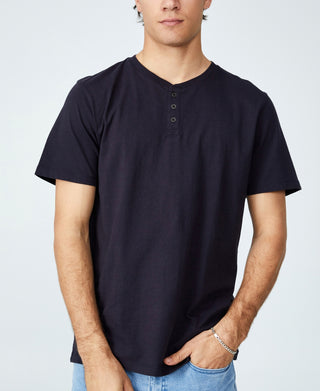 Camiseta Henley Orgânica Masculina COTTON ON Azul Tamanho XX-G