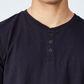 Camiseta Henley Orgânica Masculina COTTON ON Azul Tamanho XX-G