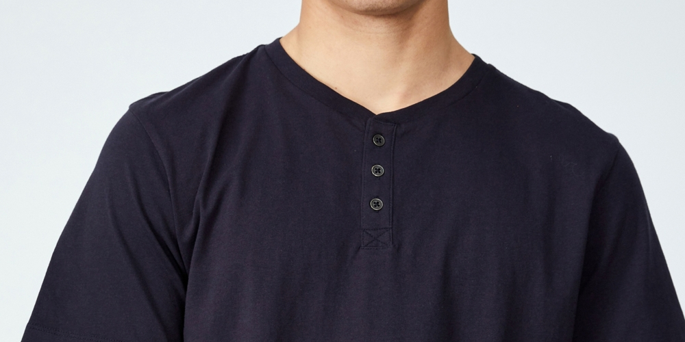 Camiseta Henley Orgânica Masculina COTTON ON Azul Tamanho XX-G