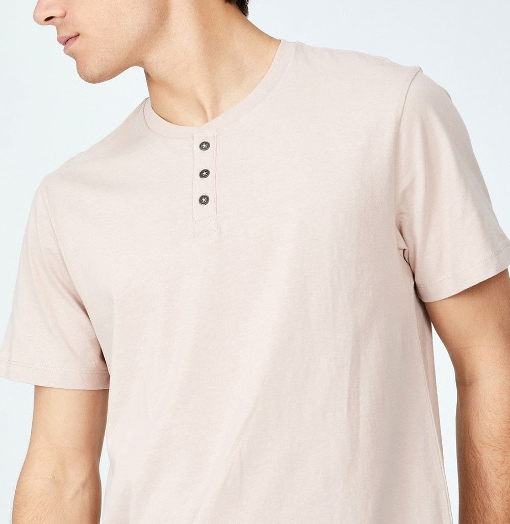 Camiseta Henley Orgânica Masculina Cotton On Rosa Tamanho P