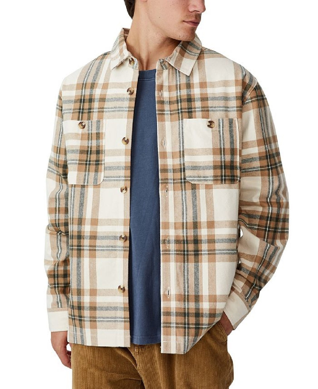 Camisa masculina Cotton On Heavy Over, branca, tamanho XX-G