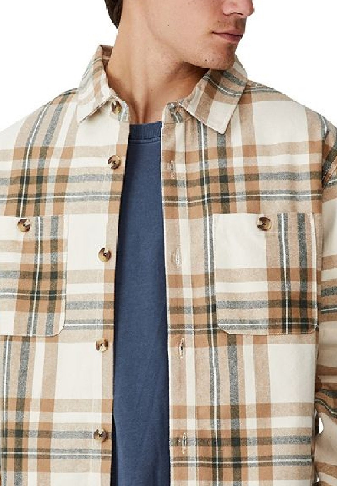 Camisa masculina Cotton On Heavy Over, branca, tamanho XX-G