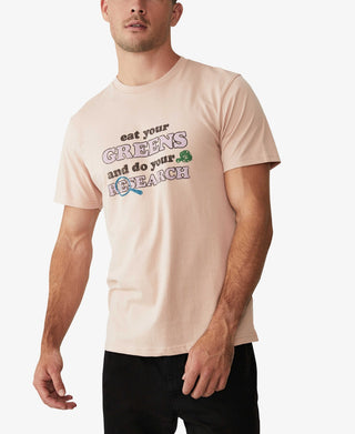 Camiseta masculina COTTON ON Tbar Art bege tamanho XX-G