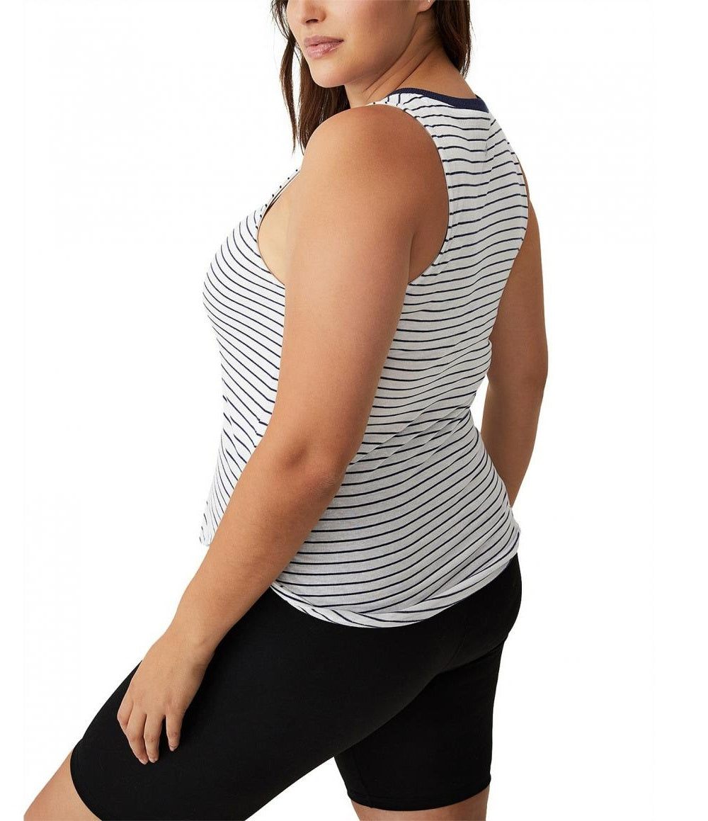 Regata feminina Cotton On Active Curve Hem azul tamanho M