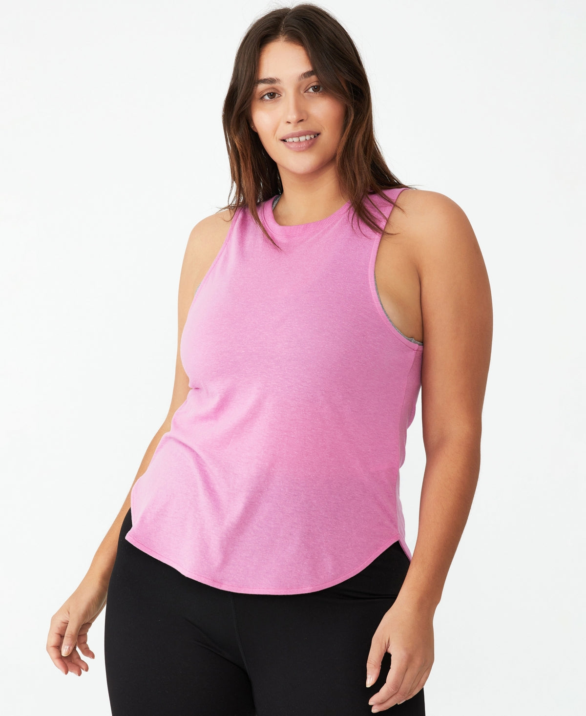 Regata Cotton On Active Curve Hem Feminina Rosa Tamanho M