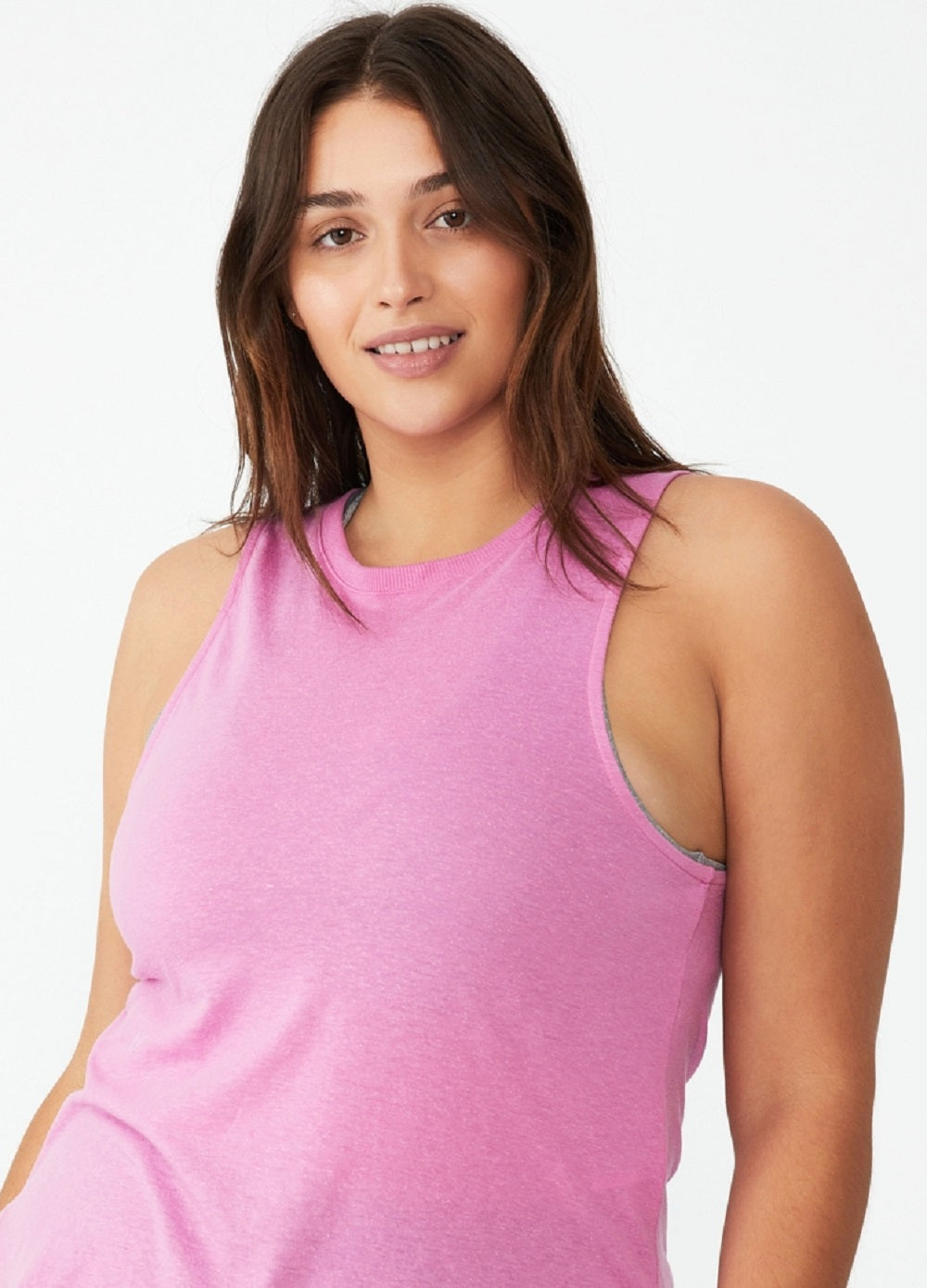 Regata Cotton On Active Curve Hem Feminina Rosa Tamanho M