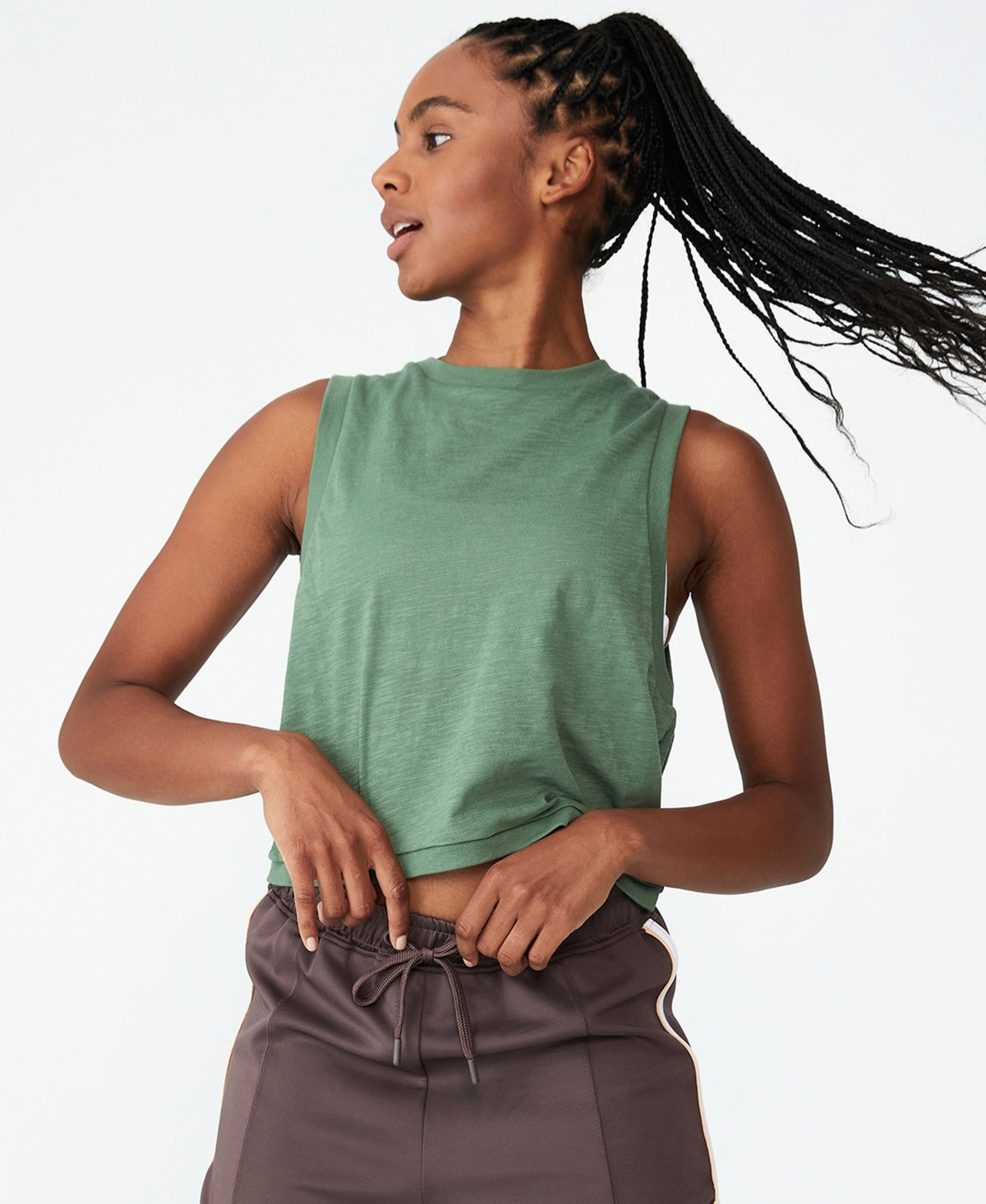 Camiseta regata feminina Cotton On The Tank, verde, tamanho M