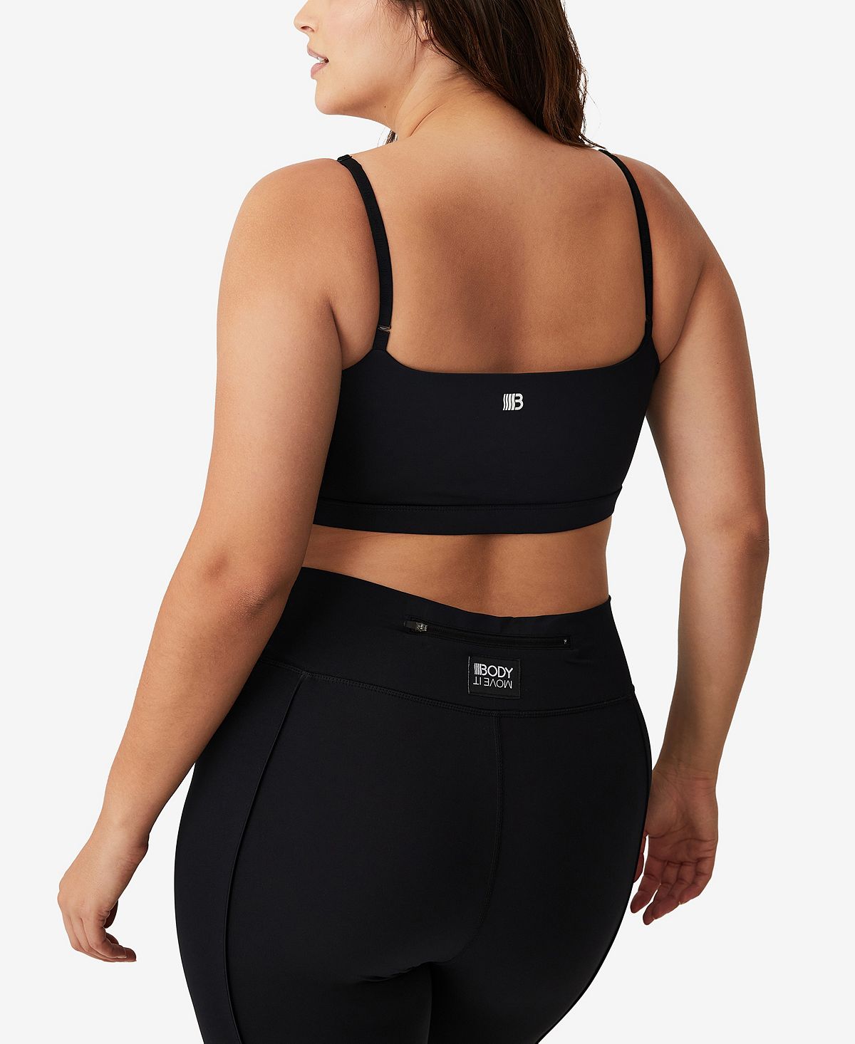 Sutiã curto Active Ultimate Active Plunge feminino COTTON ON, preto, tamanho 14W