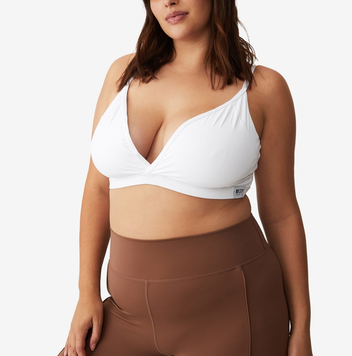 Sutiã curto Active Ultimate Active Plunge feminino COTTON ON, branco