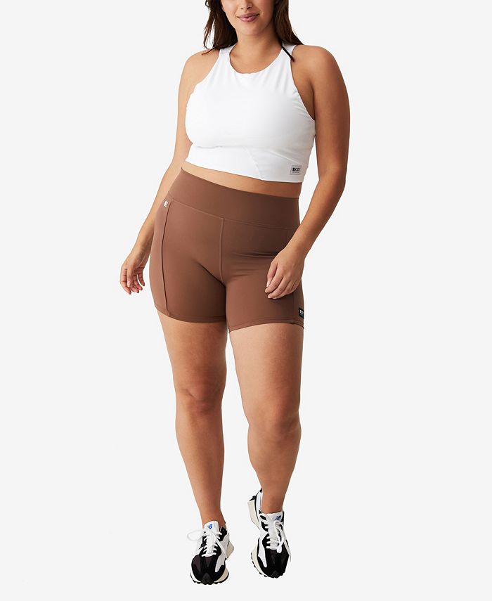 Calções de ciclismo femininos COTTON ON Active Ultimate Booty, marrom, tamanho 12W